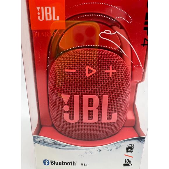 JBL Clip 4 Portable Bluetooth Speaker Red NEW - Picture 4 of 12